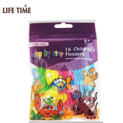 China Teeth Cleaning Customized 16 Pcs Kids Brush Toothpicks Family Dental Floss Pick For Kids for sale