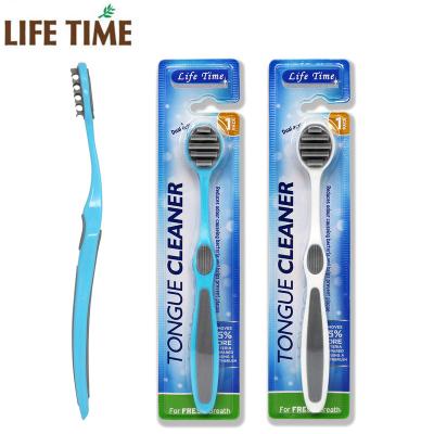 China Tongue Cleaning Dental Care Tongue Scraper Cleaner Cleaning Mouth Plastic Soft Rubber Brush Wholesale for sale