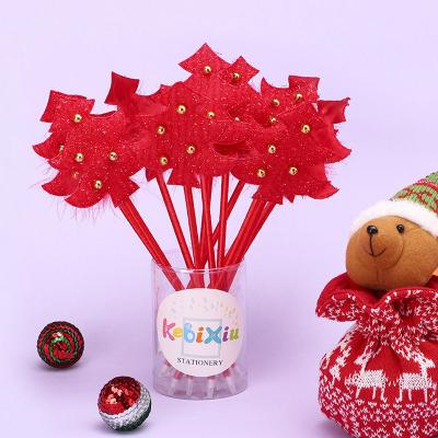 China 100% Eco-friendly Factory Christmas Tree Stationery Pen Red Christmas Tree Bell Wholesale Ballpoint Pens for sale