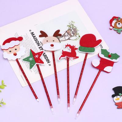 China 100% Eco-Friendly Creative Stationery Pen Christmas Gift Snowman Neutral Pen Santa Claus Gift Christmas Pen for sale