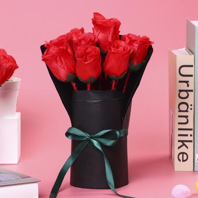 China 100% New Eco-friendly Artificial Flower Rose Ball Point Pen Rose Ball Point Pen Valentine Gifts for sale