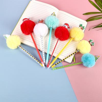 China 100% Eco-Friendly Multi Color Tassel Tip Pen School Supplies Cartoon Christmas Ballpoint Pens for sale