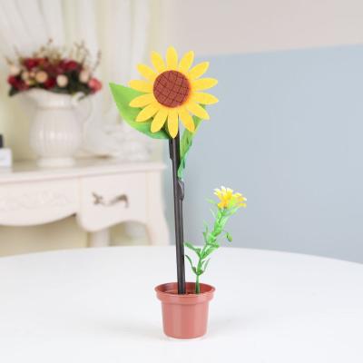 China 100% Cute Spikes Pen Sunflower Pot Flower Pen Eco-friendly Kids Promotional Gift Flower Pot for sale