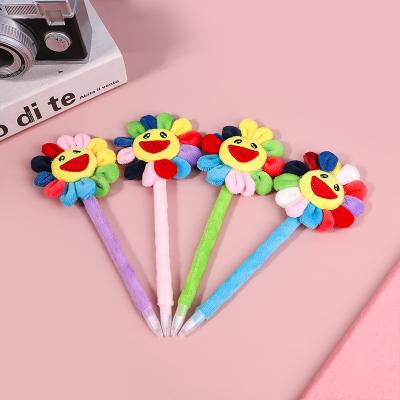 China 100% Wholesale Creative Pens Eco-friendly Pen Personalized Plush Colorful Sunflower Point Flower for sale