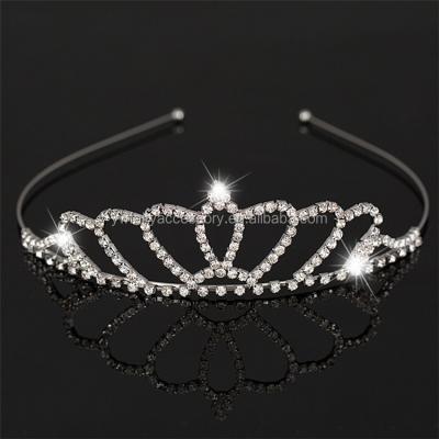 China Beautiful Metal Diamond Tiara Rhinestone Crown Crystal Stone Wedding Tiara for sale