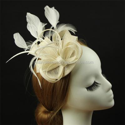 China Feather Fashion Party Women Bridal Headband Cream Fascinator With Feather for sale