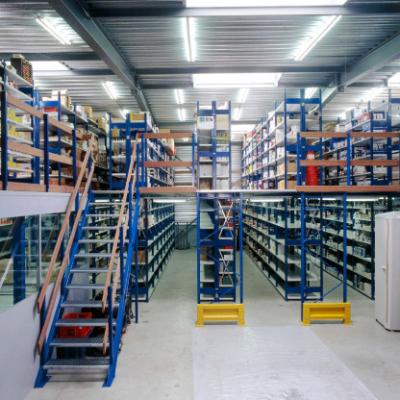 China Heavy Duty Steel Structure Corrosion Protection Platform Warehouse Multilevel Storage Mezzanine Floor With Racks for sale