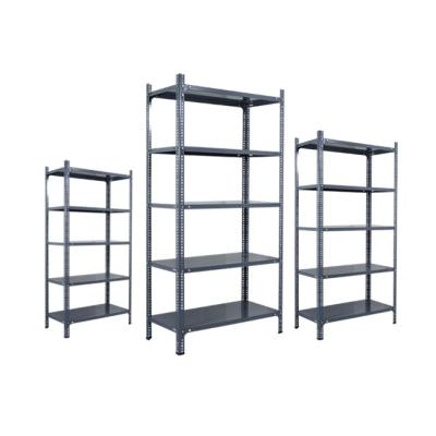 China Slotted Supermarket DIY Storage Shelves Stainless Steel Angle Shelving for sale