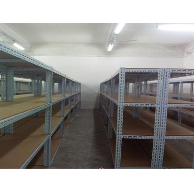 China Supermarket Storage System Metal Deoiling Dubai Warehouse Slotted Angle Shelving for sale