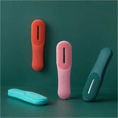 China Acne Treatment Ultrasonic Wave Massage Brush Silicone Face Wash Brush Silicone Facial Cleansing Face Exfoliate Brush for sale