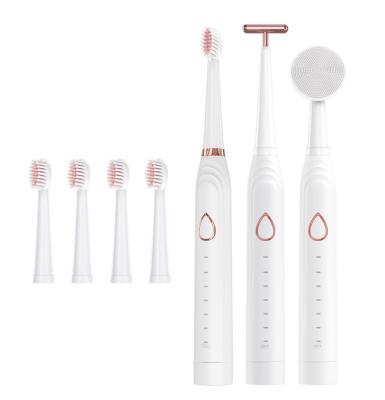 China 3 in 1 face lift with electric toothbrush and facial massager cleaning sweep portable waterproof face lift for sale