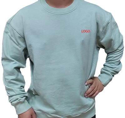 China wholesale joggling hoodie crewneck sweatshirt oem anti-wrinkle pullover white premium light blue cotton custom made crewneck sweatshirt for sale