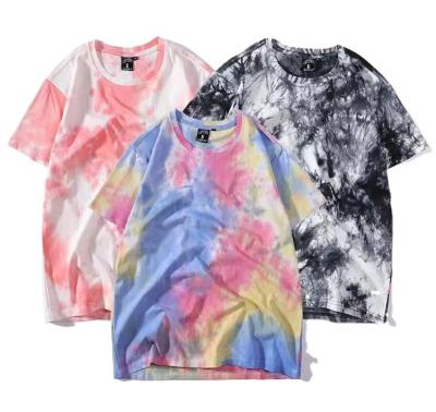 China Anti-wrinkle summer cotton make loose type version T-shirt tie dye heart spice sensual girls custom version for sale