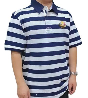 China Anti-wrinkle fashion custom made high quality short sleeved POLO T-shirt collar rugby striped men's striped polo shirt for sale