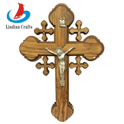 China Olive Wood Crucifix Cross Wall Hanging by World Hanging Crucifix for sale