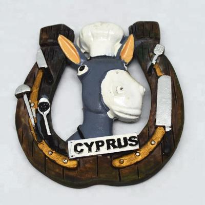 China Shape Cyprus Souvenir Fridge Magnet Cyprus Donkey Resin Fridge Magnet for sale