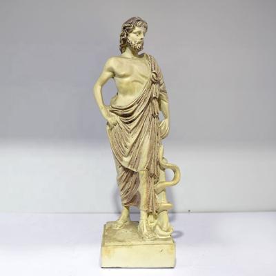 China Greek Greek Fairy Tales Asklepios Sculpture God Of Medicine Holding Marble Statue Of Asklepios for sale