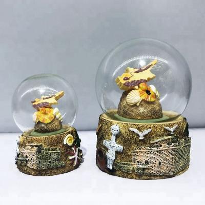 China Cyprus Map Of Cyprus Souvenir Polyresin Snow Globe Water Tourist Globe Made In China for sale