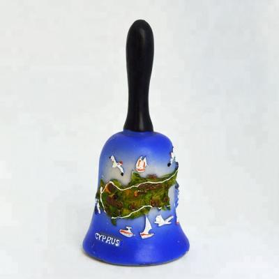 China Custom Ceramic Cyprus Souvenir Bell Hand Bell Wholesale Cyprus Polyresin for sale