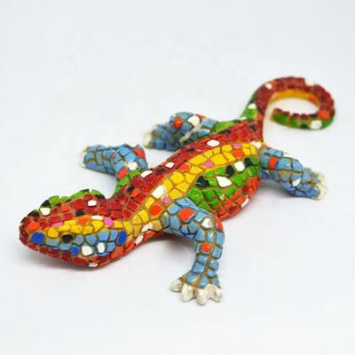 China Spain/Espana Sculptures Spain Barcelona Wall Hanging Lizard Mosaic Craft Poly Resin Home Decor Travel Souvenir Gift for sale