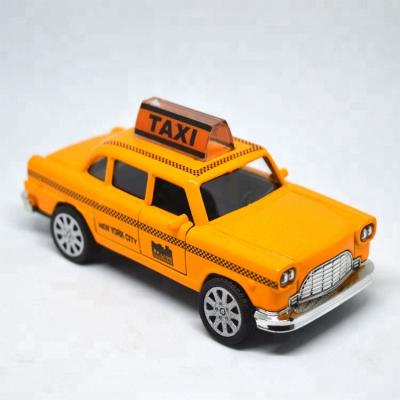 China Eco-friendly 1:32 Alloy Die Cast New York City Pull Back Yellow Cab With Light And Music for sale