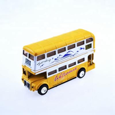 China 1:50 Eco-Friendly Miniature Pull Back Sightseeing Bus Sightseeing With Music Light for sale