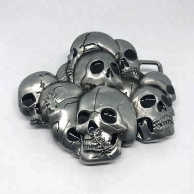 China Nickel free eco-friendly durable vintage personalized style skull metal die cast unisex antique silver punk belt buckle for sale