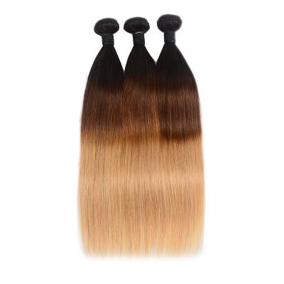 China No Shedding/No Tangle Brazilian Hair Extension/Soft/Shiny Straight Wave Bundles 1B/4/27# Ombre Hair for sale