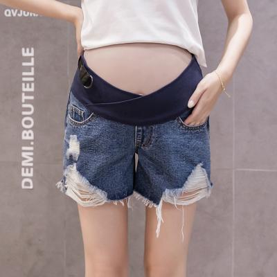 China Breathable Pregnant Woman Pants Summer Wear Jeans Shorts Large Size Small Spring And Summer Slim Bottom Pregnant Woman for sale