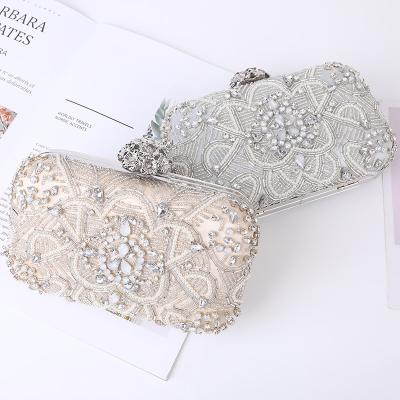 China PU Diamond-encrusted Banquet Bag Place Bag With Appliques Decoration Women Handbag Ladies Dinner Bag for sale