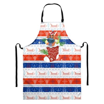 China Custom Logo Unisex Kitchen Cooking Bib Polyester Washable Wholesale Apron Printing Bib Apron for sale