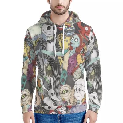 China New Fashion Men Anti-wrinkle Long Tops Hoodies Halloween Witch Pattern Printing Men's Plus Size Crop Pullover Top Hoodie for sale