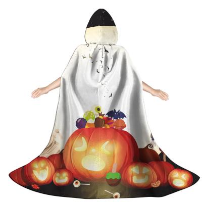 China Halloween Party Shawls Black/Orange Print Design Fun Halloween Costume Party Boys And Girls Hoodie 3 Size Shawls Wholesale High Quality for sale