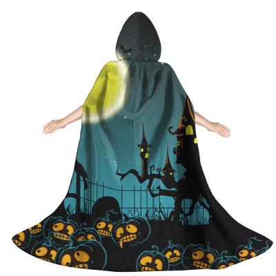 China 3D Party Halloween Carnival Holiday Ball Party Bat Ghost Pumpkin Bone Hooded Shawls And Other Printing Children 3 for sale