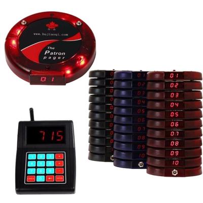 China High Quality Restaurant Radio Vibration Paging System Coaster Calls Table Pager for Restaurant Guests Waiter with 10 Pagers for sale