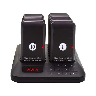 Cina Waterproof Wireless Paging System Server Pagers 16 Pagers and 1 Ringer Keypad Transmitter Paging System JT911S in vendita