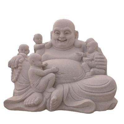 China Traditional Stone Laughing Buddha for sale