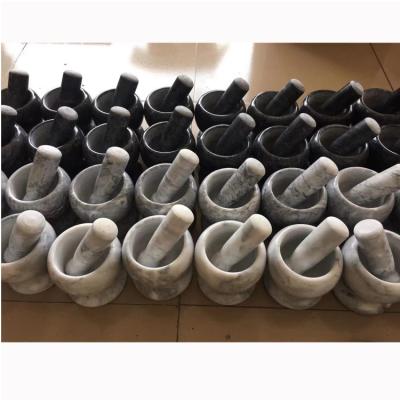 China Viable Factory Professional Wholesale Small Kitchen Spice Grinding Mortar And Pestle Set Of Pink Black White Marble for sale