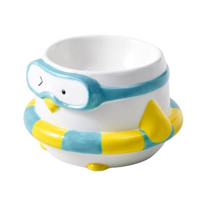 China Non-slip And Easy To Clean Fashion Customizable Cartoon Pet Cat And Dog Creative Ceramic Feeder Bowl for sale