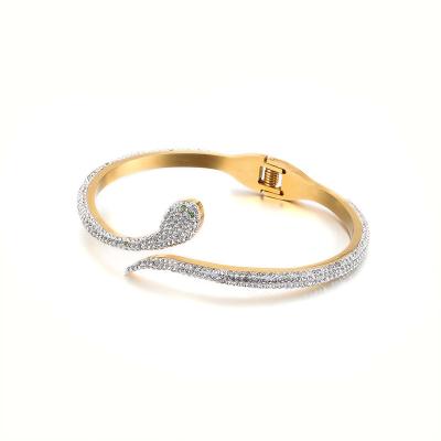 China New FASHIONABLE Creative Stainless Steel Bracelet Bangle Jewelry 18k Gold Snake Bangle Bracelet for sale