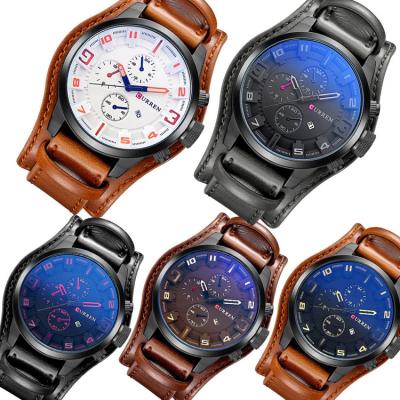 China Curren 8225 Hot Selling Luxury Leather Strap Non-Specific Sports Japan Quartz Waterproof Watch for sale