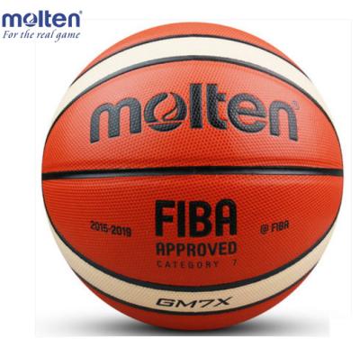 China Cheap Price Molten Basketball Playing Basketball GM7X Standard Size And Weight PU Leather Official Match GZJ0180 for sale