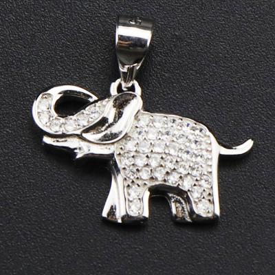 China Wholesale Sterling Silver Hip Hop Italy Elephant Pendant Necklace for sale