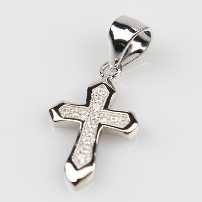 China Hip Hop Woman 925 Silver Pendant Christian Cross Pendant Sterling Silver Cross Pendant for sale