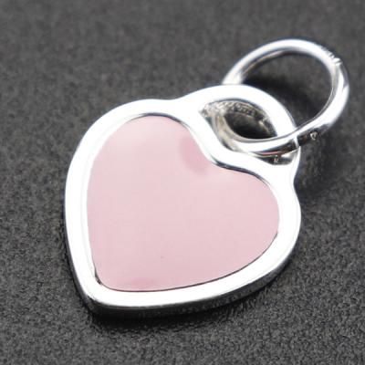 China Fashion Best Selling Custom Logo and Name Engraved Custom White 925 Sterling Silver Heart Pendant Jewelry Tags for sale