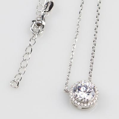 China Wholesale fashion women vintage fashionable prata 925 silver chain necklace with zircon necklace prata 925 for sale