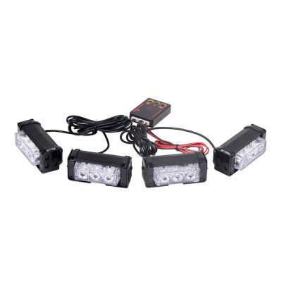 China LED-4E Police Led Strobe Lights 12V Led Grill Lights Emergency 4 Pcs Per Inch Automotive Led Lights 3.7*1.6*1.6 Set High Power for sale