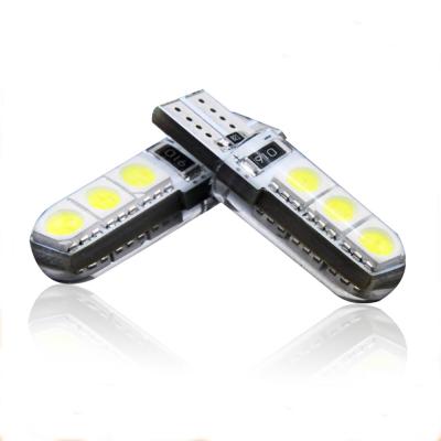 China 2016 wholesale high quality 6Smd 5050 T10 LED 3W 12V led canbus W5W 194 T10 LED silica gel 168 for sale