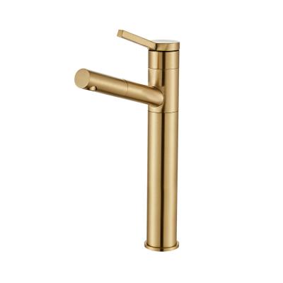 China Gold/Cold Mixer Taps Single Lever Metal Zinc Alloy Single Hole Bathroom Basin Sink Faucet Hot Water Metered for sale