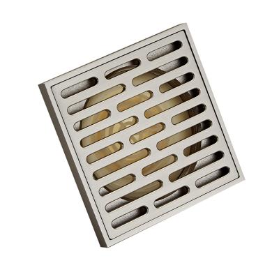 China YUNDOOM OEM Modern Gray Linear Shower Basket Brass Gun Drain Disposable Hair Catcher Silicone Stopper Durable Floor Drainer for sale